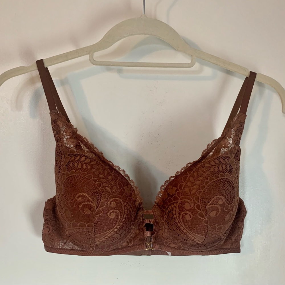 aerie Realpower plunge push-up bra 36B rich brown